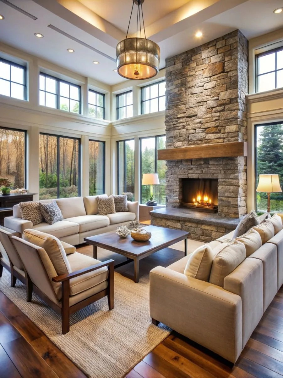 How to decorate a living room with a fireplace